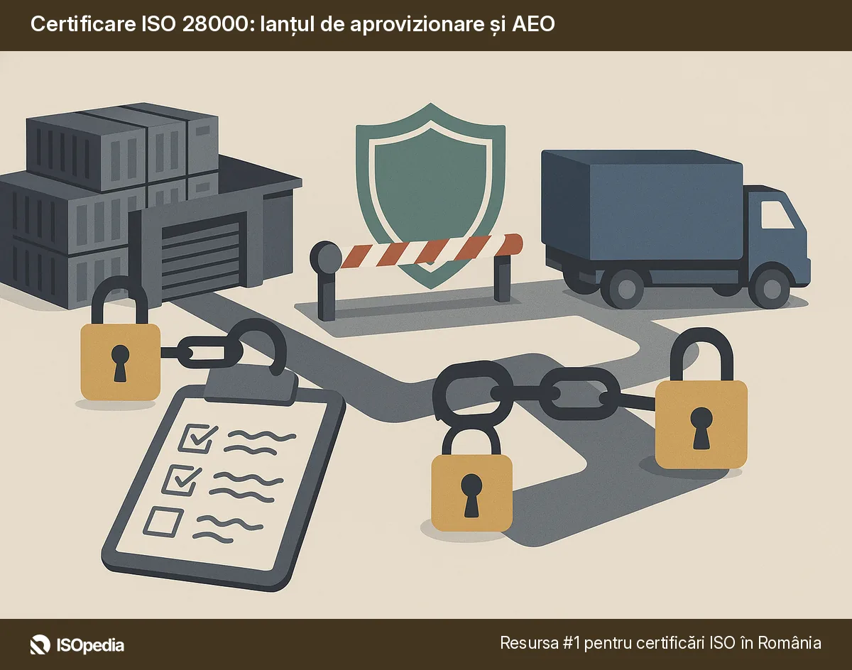 Certificare ISO 28000: lanțul de aprovizionare și AEO
