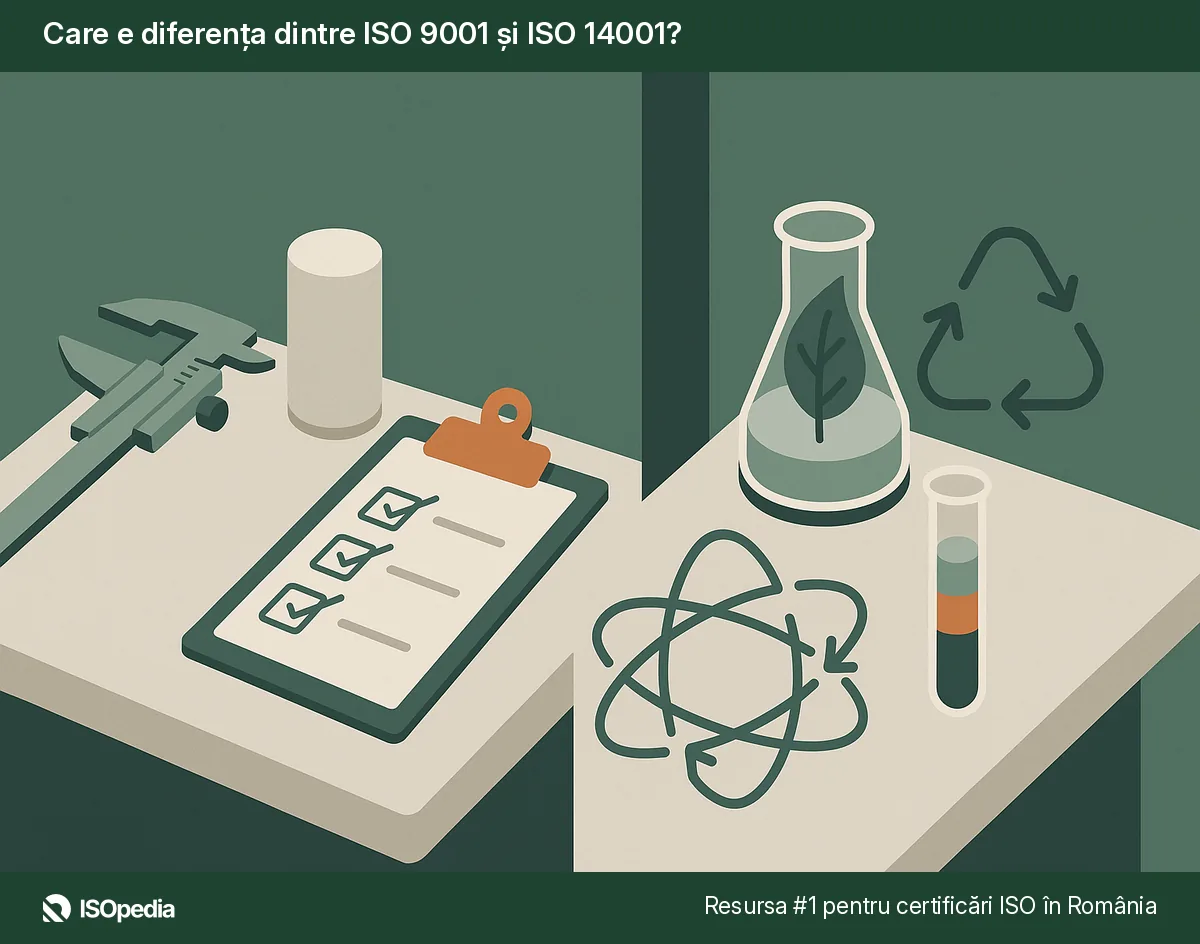 Care e diferența dintre ISO 9001 și ISO 14001?
