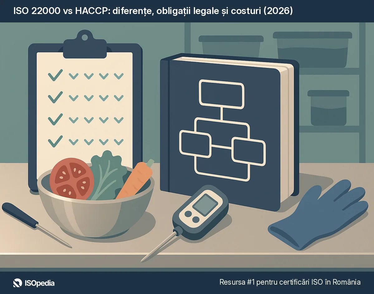 ISO 22000 vs HACCP: diferențe, obligații legale și costuri (2026)