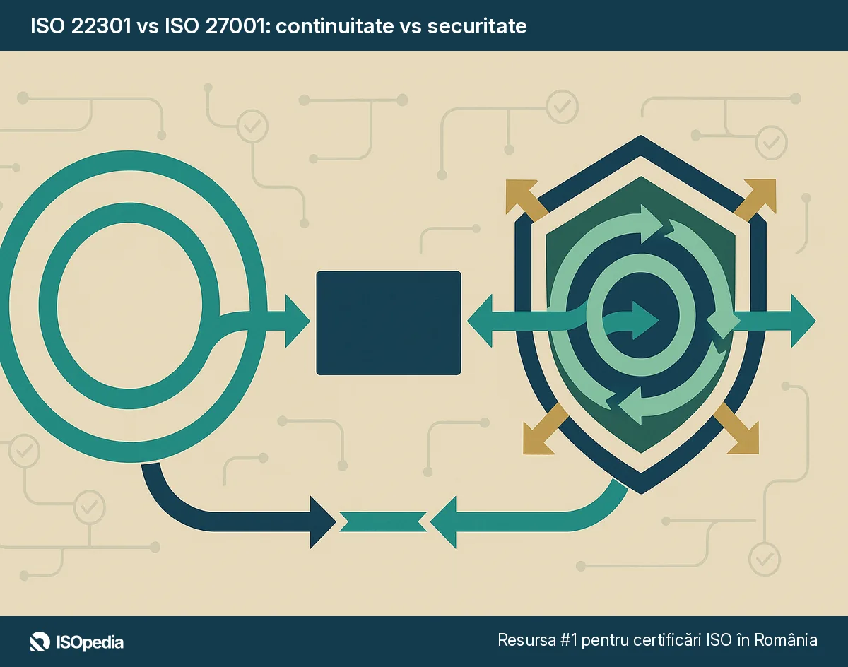 ISO 22301 vs ISO 27001: continuitate vs securitate