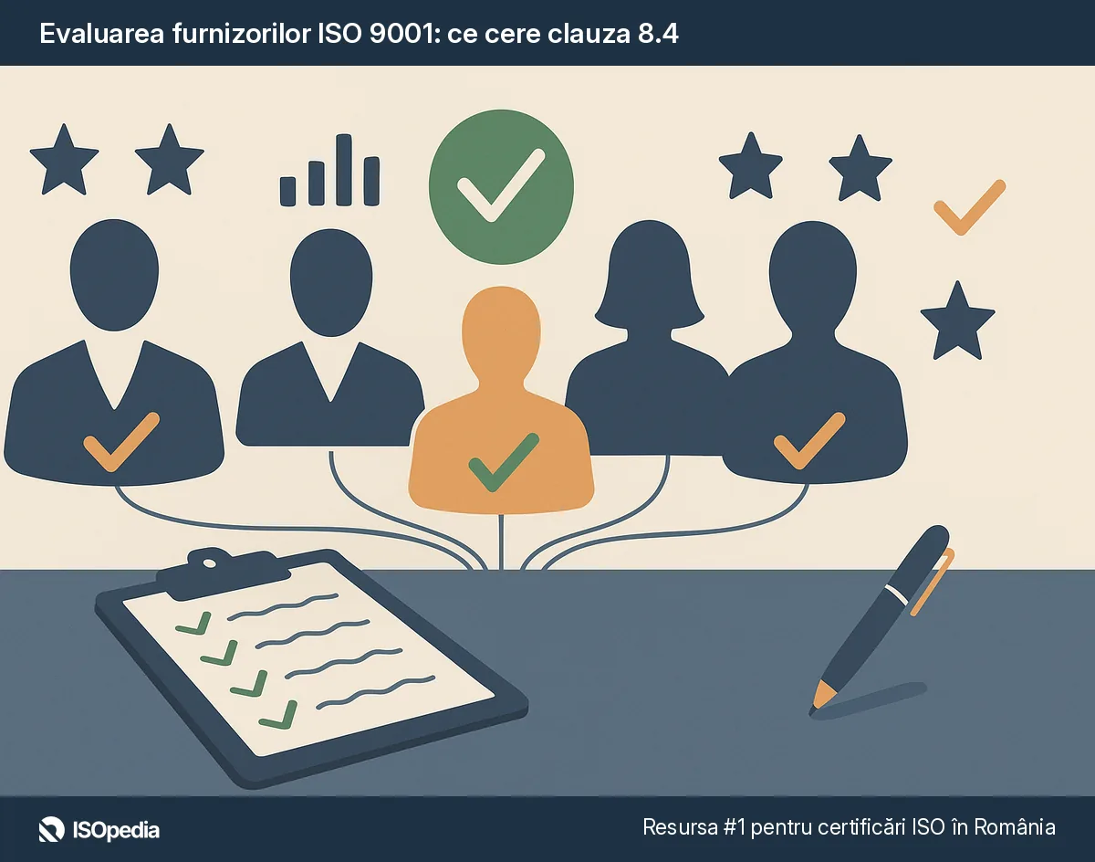 Evaluarea furnizorilor ISO 9001: ce cere clauza 8.4