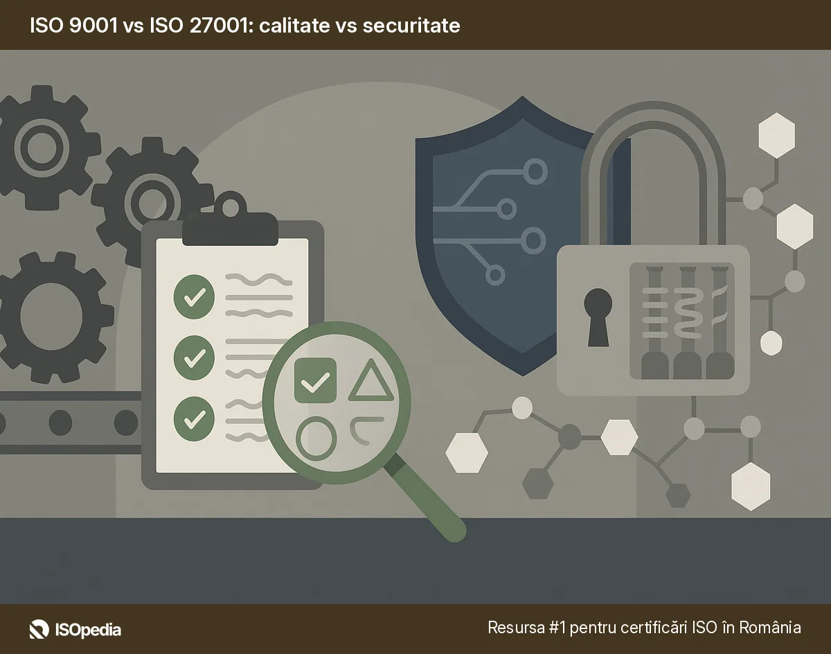 ISO 9001 vs ISO 27001: calitate vs securitate