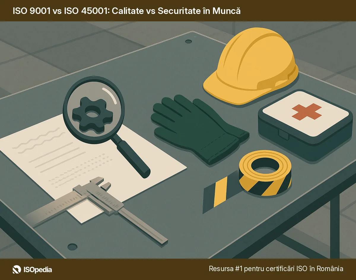 ISO 9001 vs ISO 45001: Calitate vs Securitate în Muncă
